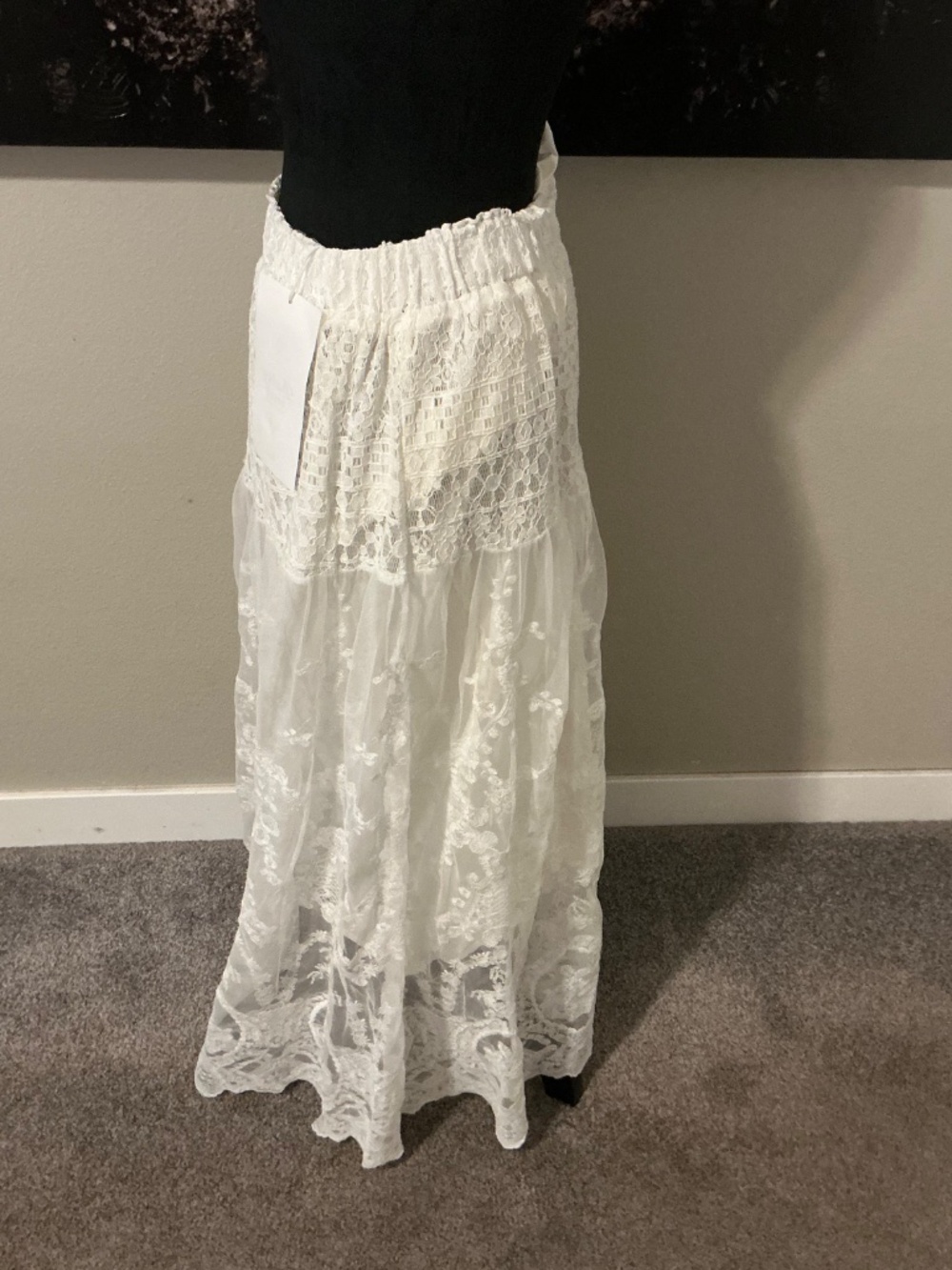 Long White Lace Skirt (Top is Extra!) - Picture 7 of 8